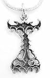 GOTHIC Letter Initial I Sterling Silver Charm Pendant