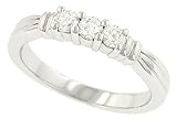 : Ladies 3 Stone Round prong Set Diamond Wedding Band with Side Bar Accents Diamond .30cttw G/h Si1