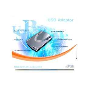 USB Skype VoIP to PSTN (RJ11) Cordless Phone Adapter Support SIP, Skype MSN