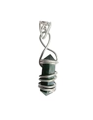 Handmade Hexagonal Green Jade Gem Pendant in 925 Sterling Silver