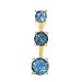 14K 3-STONE BLUE TOPAZ PENDANT 1.86CTW FITS 2.5MM