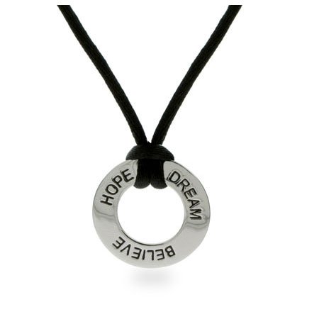 Eve's Addiction Hope, Dream, Believe Sterling Silver Friendship Pendant