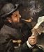 Portrait of Claude Monet Reading Art Poster by Edouard Manet - 8" x 14"