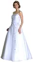 Classic Spaghetti Straps Flower Embroidered Caviar A Line Wedding Gown