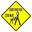 CONSTRUCTION ZONE build work novelty new sign