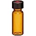 Wheaton W225152-03 Borosilicate Glass 1.8mL Vial with 0.005 Red PTFE/0.035 Silicone/0.005 Red PTFE Lined 9mm ABC Screw Cap, Amber/Natural (Case of 100)