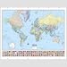 American Map 715758 Hammond Deluxe Laminated Rolled Political Reference World Map w/Flags, 52wx40h