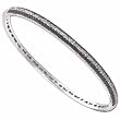14K White Gold Black and White Diamond Bangle Bracelet