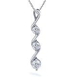 14k White Gold 1/2ctw. Swirl Diamond Pendant with 18 Box Chain