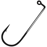 Gamakatsu Black Jig 90, Heavy Wire, Round Bend Jig Hook, 100 Pack