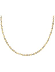 Sterling Silver and Yellow Finish Diamond Cut Necklace