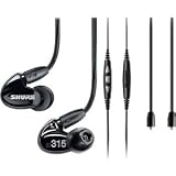 シュアー カナル型密閉バランスドアーマチュアイヤホン (ブラック)SHURE SE315M+- リモート&マイク内蔵ケーブル付属 SE315+-K-J シュアー カナル型密閉バランスドアーマチュアイヤホン (ブラック)SHURE SE315M+- リモート&マイク内蔵ケーブル付属 SE315+-K-J