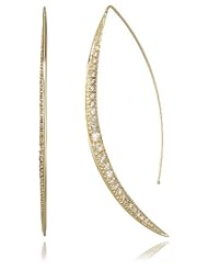 Mizuki 14Kt Long Sliding Icicle Crescent Diamond Earrings (1.16Ct)