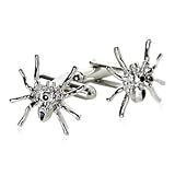 Creepy Spider Tarantula Silver Cufflinks with Black Enamel with Presentation Box