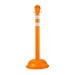 Mr. Chain 99978 Polyethylene Traffic Control Stanchion with Dot Strips, 3" Diameter x 41" Height, Orange