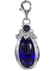 SilveRado(tm) VRG156-7 Verado Murano Glass Midnight Blue Bead / Charm