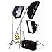 JTL TL-1500 Everlight Boom Kit, with Three 500 Watt Quartz Halogen Heads, Stands & Softboxes.