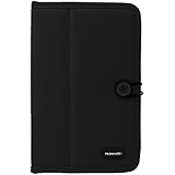 Filemate ECO 7-Inch Tablet Faux Leather Case with Elastic and Button Closure, Regular Button - Black (3FMTC220BK7-R)