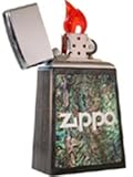 Pewter Wood Abalone Inlay MOP Zippo Logo
