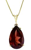 14k Solid Gold 18" Necklace with Genuine 5ct Garnet Pendant
