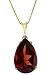 14k Solid Gold 18" Necklace with Genuine 5ct Garnet Pendant