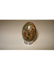 Toy: (#A) 1pc Ocean "Orbicular" Jasper Egg Shape Small Premium Quality Healing 100% Natural Crystal Gemstone Tumbled Collectalble Pocket Stones - P.L.U.R.