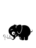 Ambiance Live Vinilo Decorativo Baby Elephant who is welcoming you Negro