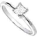 Women's 14k White-gold (1/2 CT) 4.5mm Moissanite Solitaire Engagement Ring
