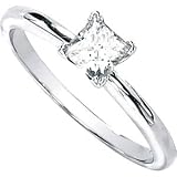 Women's 14k White-gold (1/2 CT) 4.5mm Moissanite Solitaire Engagement Ring