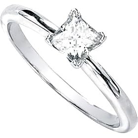 WoMens 14k White-gold (1/2 Ct Tw) 4.5mm Moissanite Solitaire Engagement Ring by 