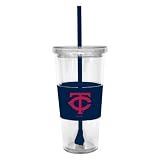 MLB Minnesota Twins 22-Ounce Insulated Straw Tumbler with Sleeve