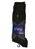 Polo Ralph Lauren Mens 3 Pack Argyle Black Socks (10-13)
