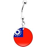 Myanmar (Burma) Flag Belly Ring