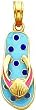 14K Gold Enameled Polka-Dot Flip-Flop w/Shell Pendant
