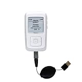Retractable USB Cable for the Memorex MMP8575 2GB with Power Hot Sync and Charge capabilities - Gomadic Brand w/ TipExchange Technology