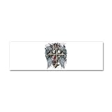 42 x 14 Wall Vinyl Sticker Cross Angel Wings