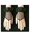 15 Denier Stretch Matte Sheer Tricot 1-Button Shortie Fingerless Mitt with double self ruffle and small bow Bridal Wedding Formal Prom Gloves