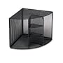Rolodex 62630 Mesh Corner Desktop Shelf, 20w x14d x13h, Black