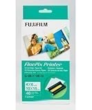 FUJI Photo Paper Pack - 4x6 format,40X3 = 120 sheets with 3 ink cartridges For Fuji printers FinePix QS-7, FinePix QS-70 Printer paper-THE BOX IS A BIT TATTY