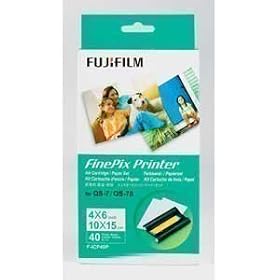FUJI Photo Paper Pack - 4"x6" format,40X3 = 120 sheets with 3 ink cartridges For Fuji printers FinePix QS-7, FinePix QS-70 Printer paper-THE BOX IS A BIT TATTY