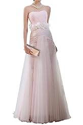 Strapless Natural   Waistline Tulle  Lace Evening Dress/Wedding Dress  With a Bow(s)