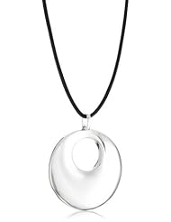 Argento Vivo "Ripple Waves" Large Pendant Necklace on Leather Cord