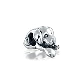 Bling Jewelry 925 Silver Cute Puppy Dog Bead Compatible with Pandora Chamilia Troll Biagi