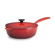 Le Creuset Enameled Cast-Iron 3-Quart Saucier Pan, Red