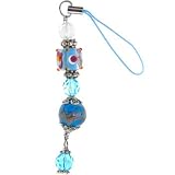 Gioielli Italy Aqua MERRIMENT Glass Bead Cell Phone Charm