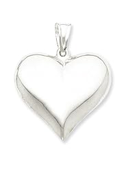 Sterling Silver Polished Puffed Heart Pendant 30mmx32mm
