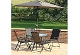 TABLE AND CHAIR 6PC SET/ ALLANA WICKER GARDEN FURNITURE