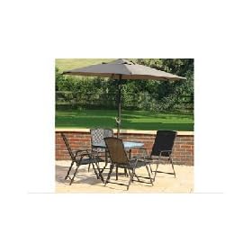 TABLE AND CHAIR 6PC SET/ ALLANA WICKER GARDEN FURNITURE
