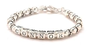 Baby Boys Christening Baptism Bracelet - Sterling Silver