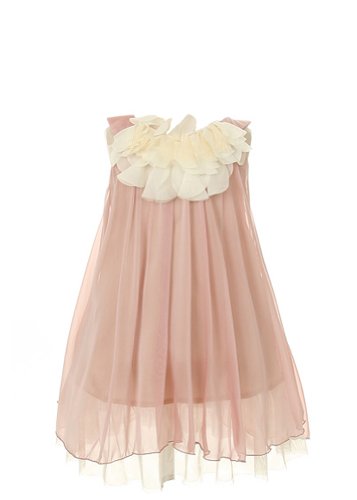 Kid's Dream Girl's Coral Lovely Silk Chiffon Girl Dress